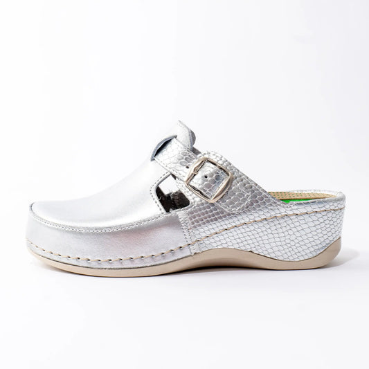 Bella ženske klompe - Srebrne