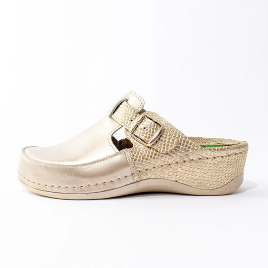 Bella ženske klompe - Zlatne