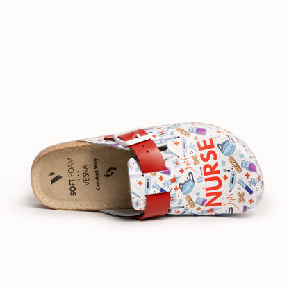 Morella Print ženska klompa - Nurse