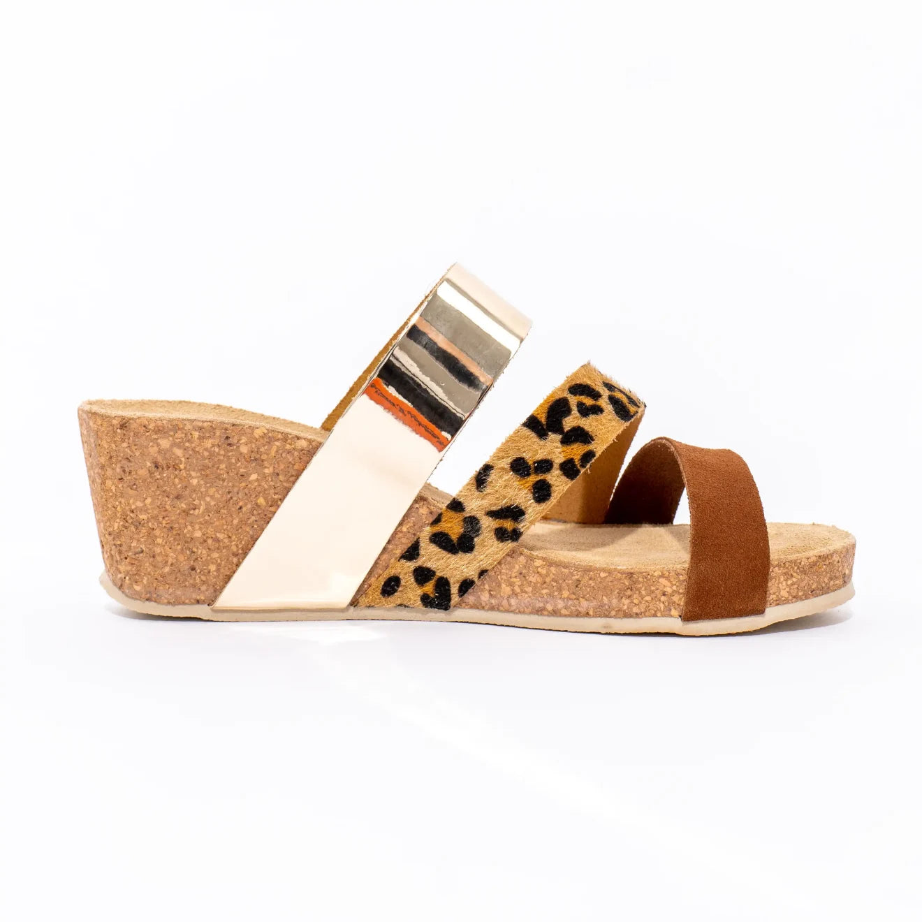 Tricolor ženske papuče - Braon-Leopard-Zlatne