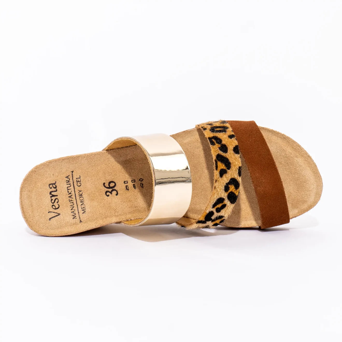 Tricolor ženske papuče - Braon-Leopard-Zlatne